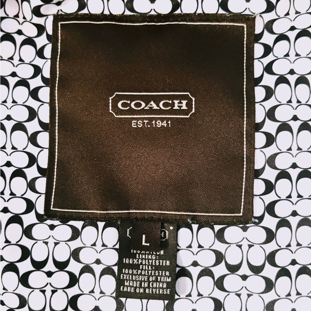 Coach Signature C Black Quilted Jacket - Picture 5 of 5